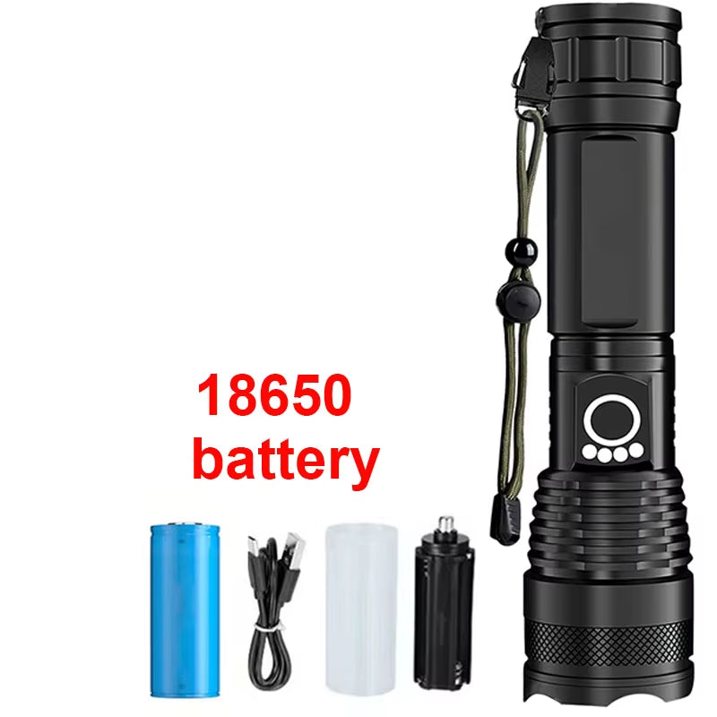 Rechargeable Tactical Flashlight – High Power LED + USB Charging 