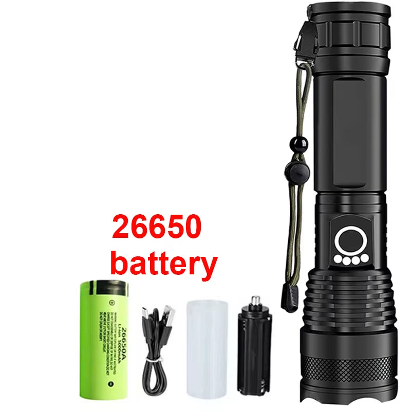 Rechargeable Tactical Flashlight – High Power LED + USB Charging 