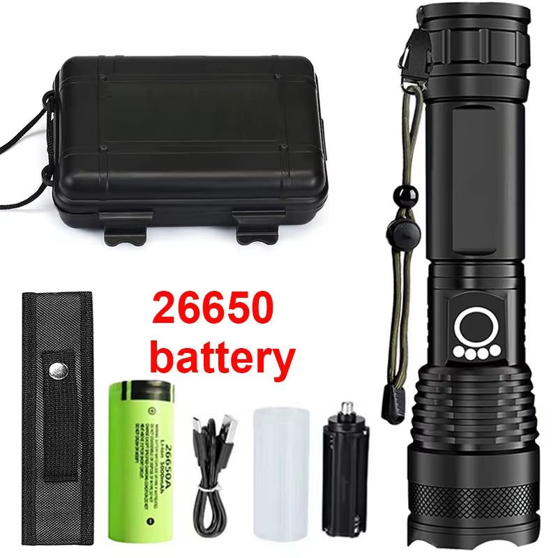 Rechargeable Tactical Flashlight – High Power LED + USB Charging 
