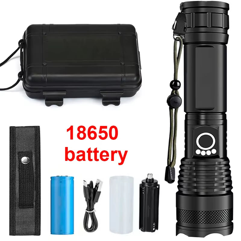 Rechargeable Tactical Flashlight – High Power LED + USB Charging 