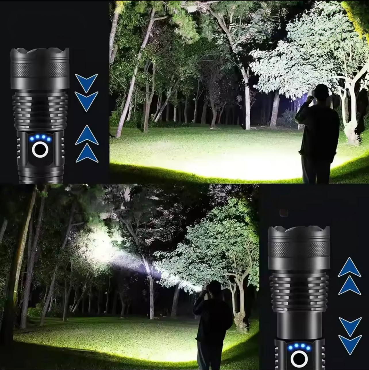 Rechargeable Tactical Flashlight – High Power LED + USB Charging